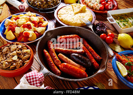 Tapas tipiche da Spagna mix Foto Stock