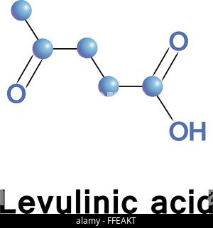 Molecola di acido levulinico Illustrazione Vettoriale