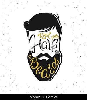 I veri uomini hanno una barba modello di progettazione Illustrazione Vettoriale