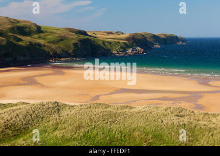 Strathy spiaggia sulla costa nord di Sutherland, Highlands Scozzesi. Foto Stock