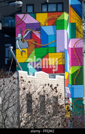 Graffiti per le strade di Williamsburg (NYC) Foto Stock