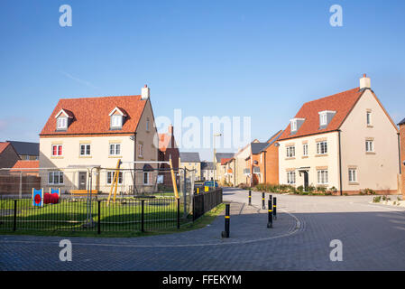 Alloggiamento moderno sviluppo, Kingsmere, Bicester, Oxfordshire, Inghilterra Foto Stock