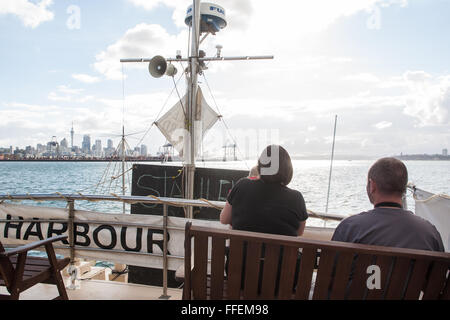 I passeggeri su Harbor Cruise tour ad Auckland,l'isola nord,Nuova Zelanda,pacifico, Foto Stock