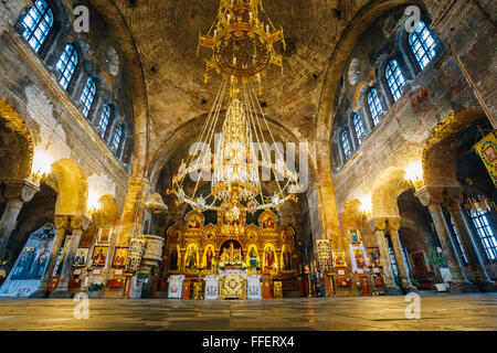 Interno della cattedrale di presidio della chiesa di San Nicola in complesso memoriale Brest Hero fortezza in Bielorussia. Foto Stock