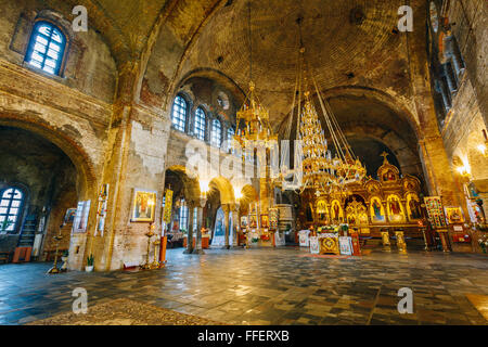 Interno della cattedrale di presidio della chiesa di San Nicola in complesso memoriale Brest Hero fortezza in Bielorussia. Foto Stock