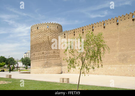 Torre pendente della cittadella Arg-e Karim Khani di Shiraz, Iran Foto Stock