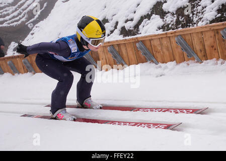 Susanna Forsstroem di Finlandia compete durante Ljubno FIS Ski Jumping World Cup a Ljubno, Slovenia. (Foto di Rok Rakun / Pacific Stampa) Foto Stock