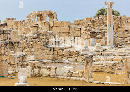 Basilica Paleocristiana rovine, Kourion, vicino a Limassol, Cipro Foto Stock