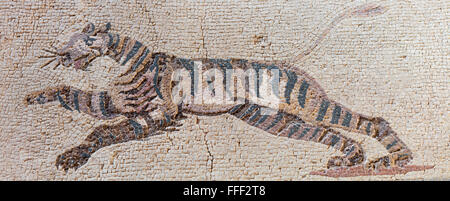 Pavimento a mosaico in casa di Dionysos (IV secolo), Paphos, Cipro Foto Stock