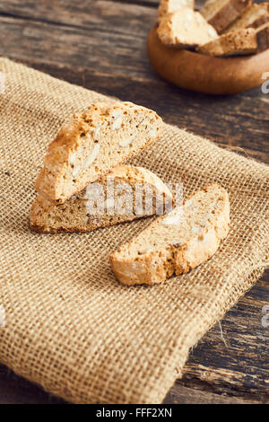 I Cantucci close up. Tipiche italiane i cookie Foto Stock