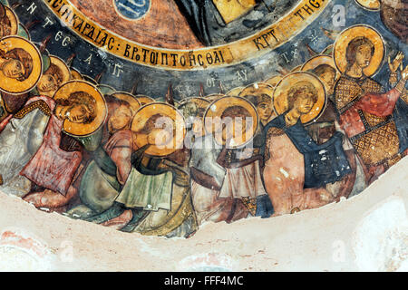 La chiesa bizantina di Panagia Theotokos (XII secolo), Iskele, la parte settentrionale di Cipro Foto Stock