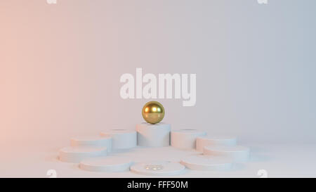 3D sfera dorata che esprimono la leadership o win (per essere utilizzato per il leader, società, web o qualsiasi altro uso) Foto Stock