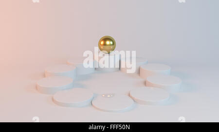 3D sfera dorata che esprimono la leadership o win (per essere utilizzato per il leader, società, web o qualsiasi altro uso) Foto Stock