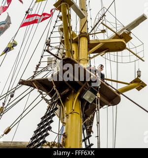 4-17-12 New Orleans LA - KRI Dewaruci Tall Ship. Questo Tall Ship è stato costruito in 1953! Questa nave è una parte della marina indonesiana Foto Stock