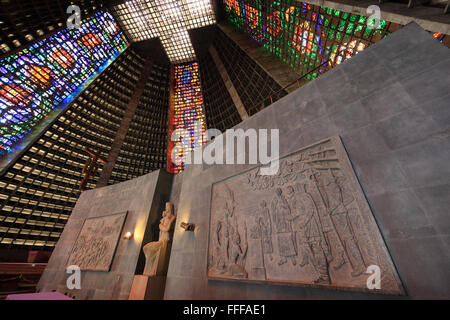 Catedral Metropolitana, la cattedrale di Rio de Janeiro, Brasile Foto Stock