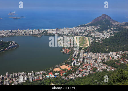 Vista dal Corcovado a Rio de Janeiro in Brasile Foto Stock