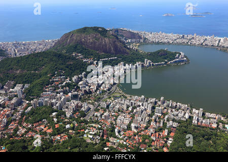 Vista dal Corcovado a Rio de Janeiro in Brasile Foto Stock