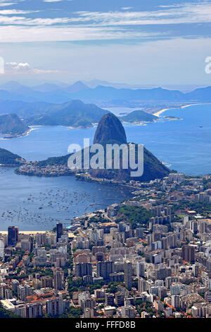 Vista dal Corcovado a Rio de Janeiro in Brasile Foto Stock