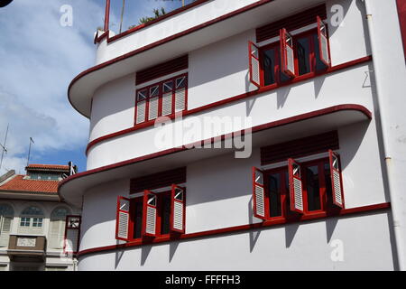 Art Deco Shop house di Singapore il Duxton zona collinare Foto Stock