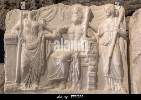 Scultura ellenistica nel museo di archeologia, Pamukkale, Hierapolis, Denizli Provincia, Turchia Foto Stock