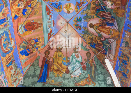 Pittura murale nella Chiesa e Convento della Natività della Vergine Santa, Rostòv Yaroslavl Regione, Russia Foto Stock