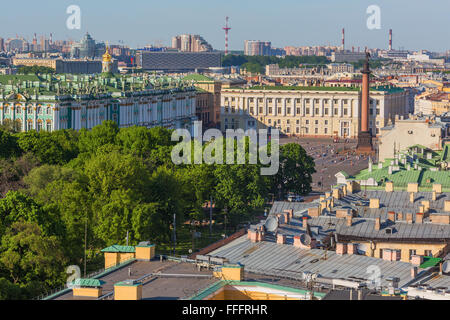 Vista dal colonnato di San Isacco cattedrale, San Pietroburgo, Russia Foto Stock