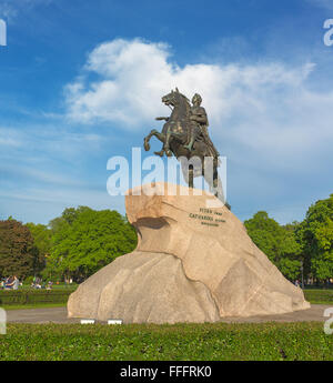 Bronze Horseman, statua equestre di Pietro il Grande, San Pietroburgo, Russia Foto Stock