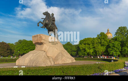 Bronze Horseman, statua equestre di Pietro il Grande, San Pietroburgo, Russia Foto Stock