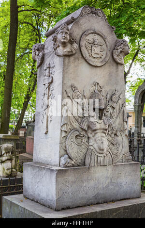 Il cimitero di Lazzaro, Alexander Nevsky Lavra, San Pietroburgo, Russia Foto Stock