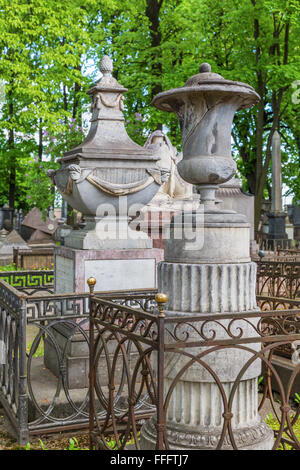 Il cimitero di Lazzaro, Alexander Nevsky Lavra, San Pietroburgo, Russia Foto Stock