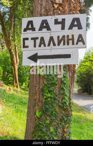 Joseph Stalin segno dacha, New Athos, Abkhazia, Georgia Foto Stock