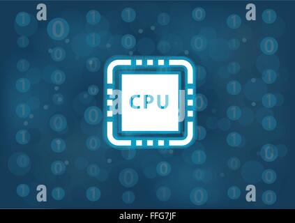 CPU e il concetto di prestazioni per i computer e i dispositivi mobili come illustrazione vettoriale Illustrazione Vettoriale