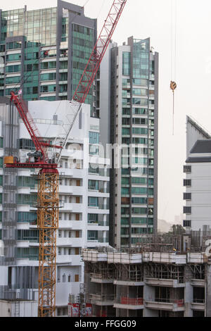 Gru sul sito in costruzione a Singapore,Asia, Foto Stock