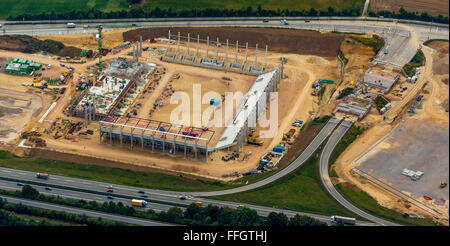 Vista aerea, Arena Regensburg in costruzione, come di luglio 2014 Regensburg, county-livello città della Baviera orientale, Baviera, Foto Stock