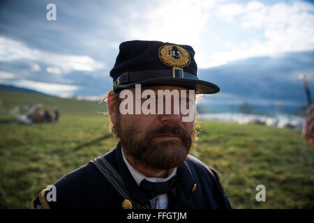 Ritirato Lt. Col. Brian Withrow è andato per la maggior parte della grande guerra civile reenactments e altri eventi storici dal 1997. Durante tale periodo ha partecipato nel suo hobby da ranghi che vanno dal privato al generale entro le forze dell'Unione. Withrow svolge un montato responsabile del personale nel ruolo di assistente capo del personale per il comandante generale nel terzo U.S. Fanteria, società B. Foto Stock