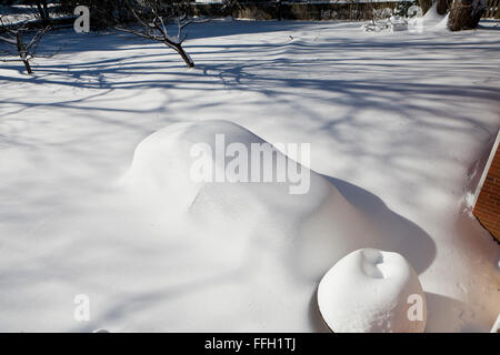 Auto sotto la neve profonda - Virginia STATI UNITI D'AMERICA Foto Stock