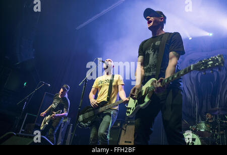 Manchester, Regno Unito. 13 feb 2016. Eseguire Millencolin al Ritz, Manchester, sul loro tour del Regno Unito 13/02/2016 Credit: Gary Mather/Alamy Live News Foto Stock