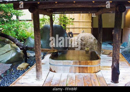 L'outdoor giapponese Onsen vasche a Misatokan in GUNMA, Giappone Foto Stock