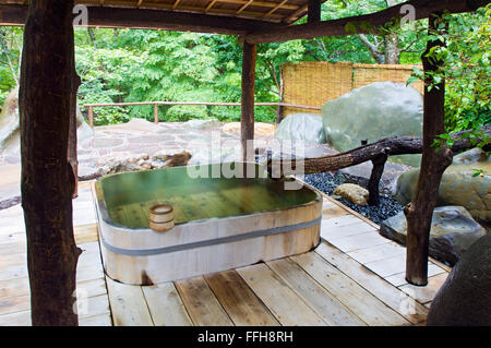 L'outdoor giapponese Onsen vasche a Misatokan in GUNMA, Giappone Foto Stock