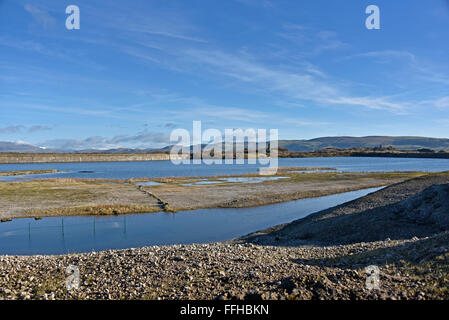 La Laguna, Hodbarrow, Millom, Cumbria, England, Regno Unito, Europa. Foto Stock