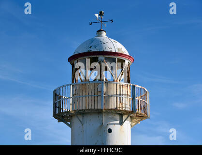 Dettaglio del faro. La barriera esterna, Hodbarrow, Millom, Cumbria, England, Regno Unito, Europa. Foto Stock