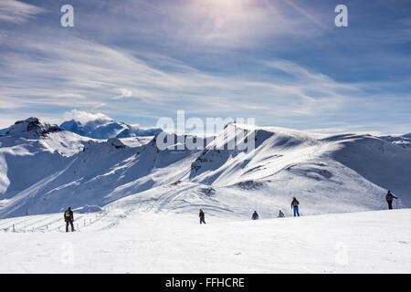 Flaine stazione sciistica in Gran Massiccio, sulle Alpi francesi Foto Stock