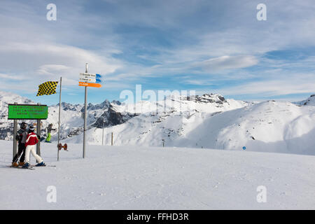 Flaine stazione sciistica in Gran Massiccio, sulle Alpi francesi Foto Stock