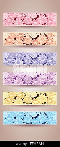 Banner floreali. Disegnate a mano illustrazione Illustrazione Vettoriale