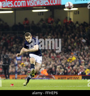 Principato Stadium di Cardiff, Galles. Xiii Febbraio, 2016. RBS 6 Nazioni campionati. Il Galles contro Scozia. Credito: Azione Sport Plus/Alamy Live News Foto Stock