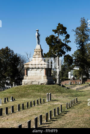 Fredericksburg confederato, cimitero di Fredericksburg, Virginia, Stati Uniti d'America Foto Stock