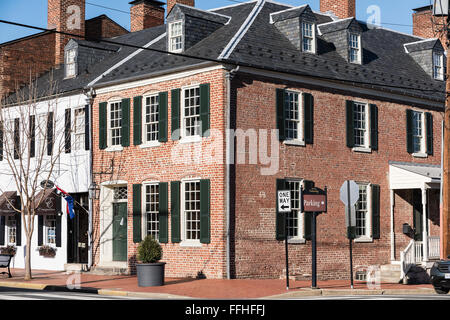 Il centro storico di Fredericksburg, Virginia, Stati Uniti d'America Foto Stock