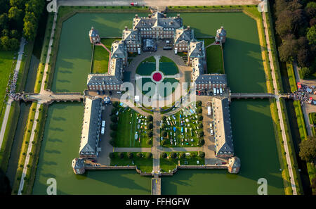 Vista aerea, Schloss Nordkirchen, classica open-air spettacolo 'Notte di migliaia di ceri" presso il castello di Nordkirchen, barocco Foto Stock