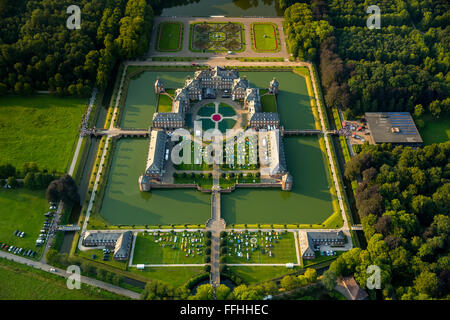 Vista aerea, Schloss Nordkirchen, classica open-air spettacolo 'Notte di migliaia di ceri" presso il castello di Nordkirchen, barocco Foto Stock