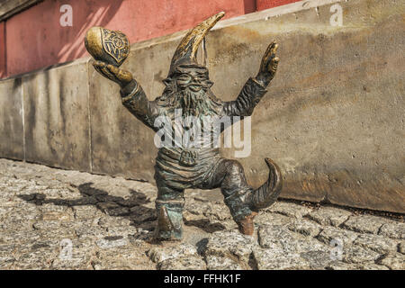 Wroclaws nani (Krasnale) sono una attrazione turistica a Wroclaw, Voivodato Bassa Slesia, Polonia, Europa Foto Stock